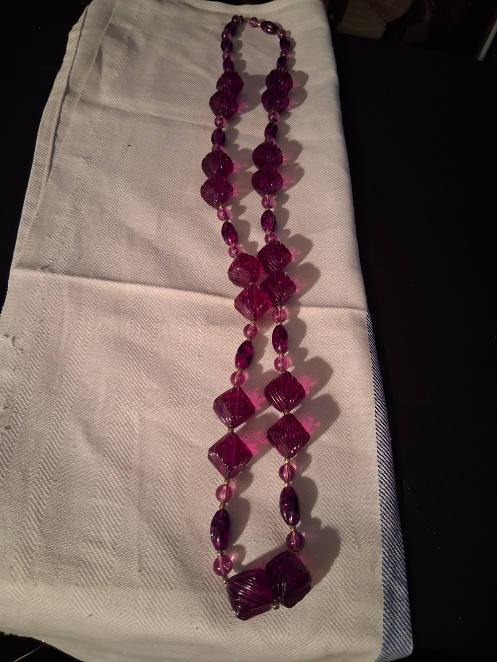 Purple Beaded Statement Necklace - Women Jewelry